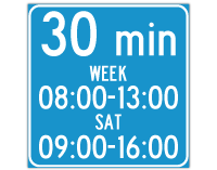 Maximum stay during two periods / days time limit sign
